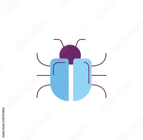 Software bug. Digital fault and trojan virus with system error and computer crashes with security vector firewall protection problems