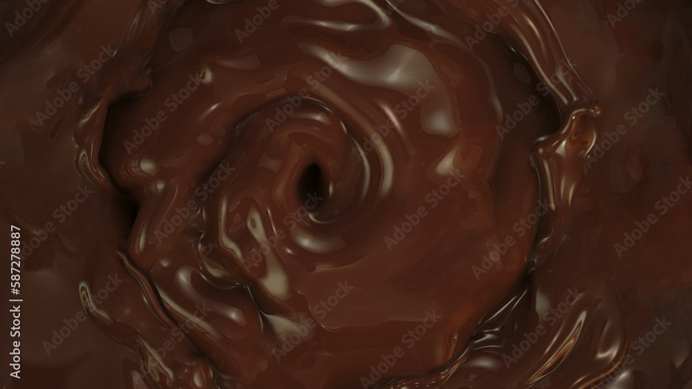 Close-up of Whirling Melted Dark Chocolate Close-up of Whirling Melted Dark Chocolate