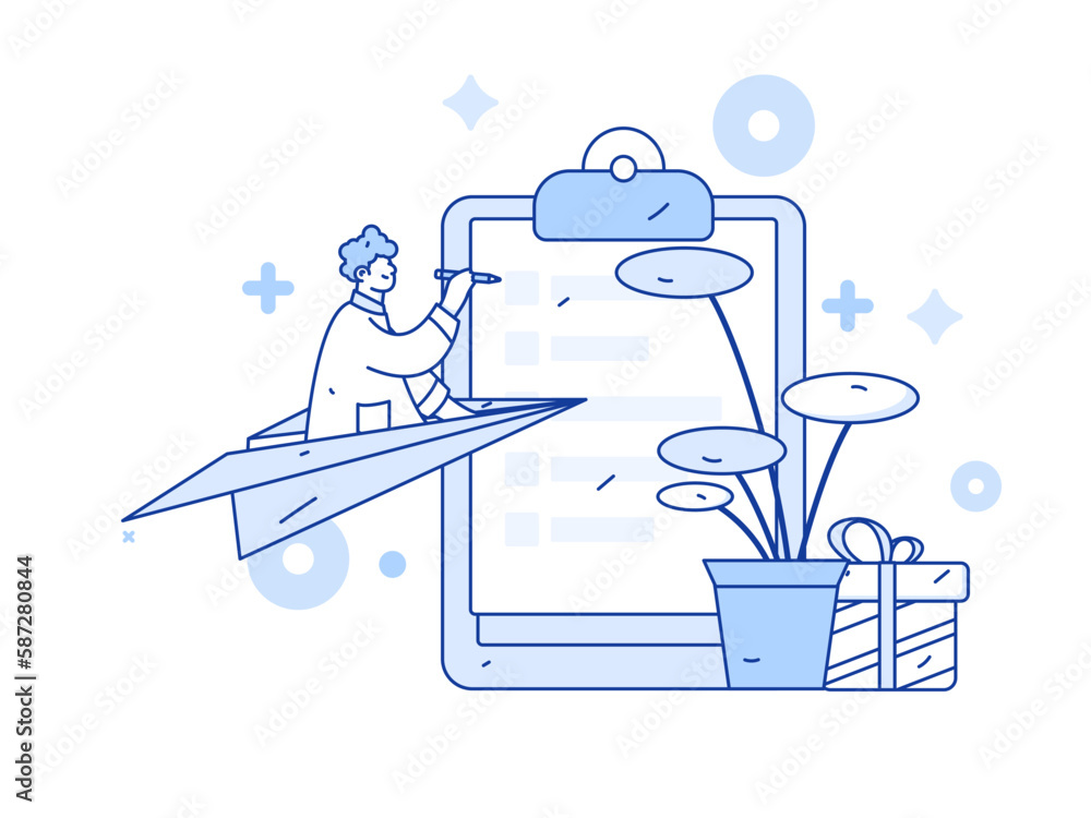 Invite friends to conduct questionnaire survey flat vector concept operation hand drawn illustration
Invite friends to conduct questionnaire survey flat vector concept operation hand drawn illustration