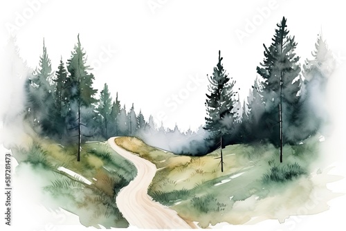 light watercolor of high mountains