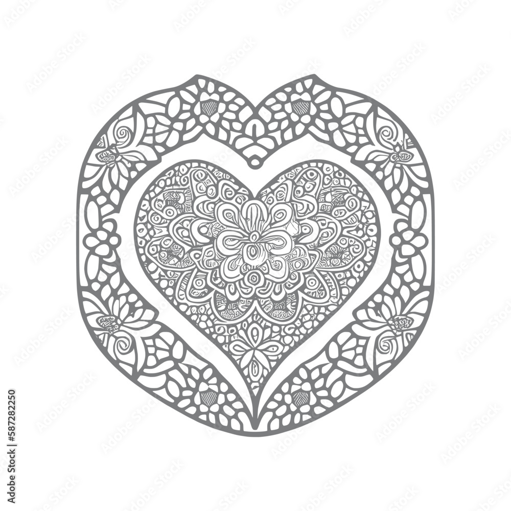 In the Coloring Book, the heart-shaped frames are beautifully decorated with intricate floral designs. In the Coloring Book, the heart-shaped frames are beautifully decorated with intricate floral designs.