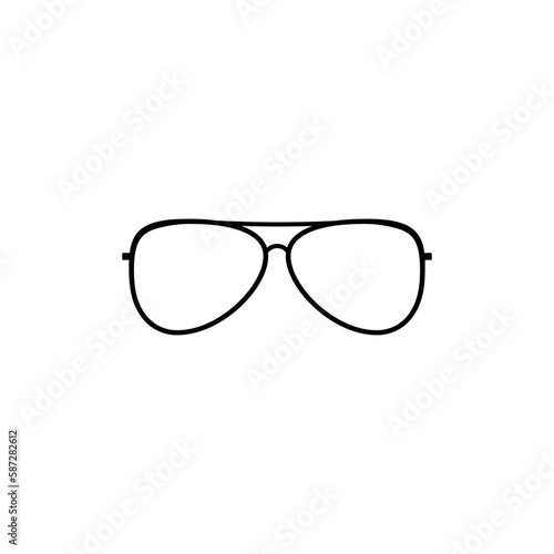 Optical glasses with black frames. Vision accessory to protect eyes from sun with stylish lenses and plastic vector frames.
