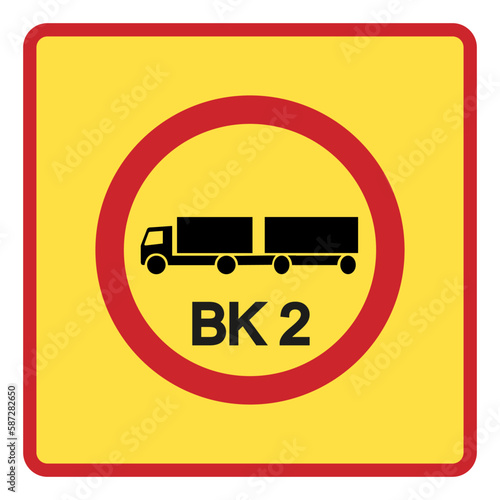 Traffic signs. Road signs. Instruction road signs. Road signs acting on the area. Capacity class limitation for roads of class BK2, the maximum value is 51,4 tons.