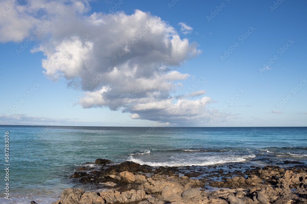 Rocky coast of Atlantic ocean, Fuerteventura, Spain