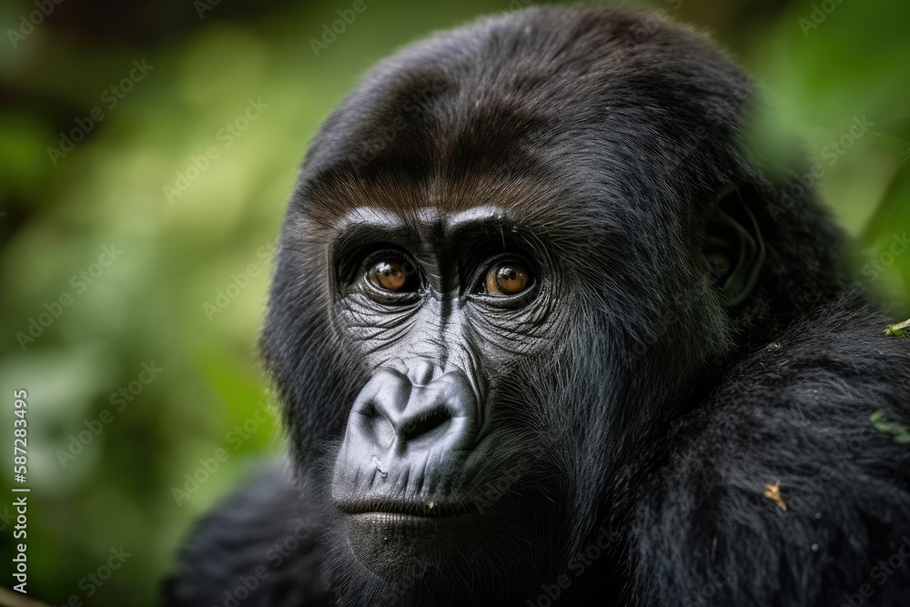 Mountain Gorillas in Rwanda. Generative AI