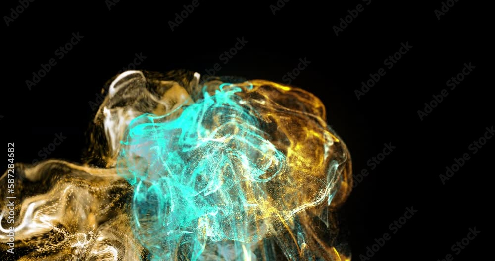 Animation of glowing dots forming dynamic wave patterns against black background Animation of glowing dots forming dynamic wave patterns against black background