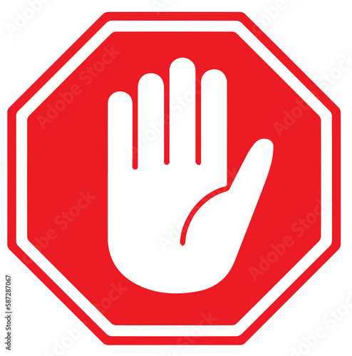 Tableau sur toile stop sign on transparent background