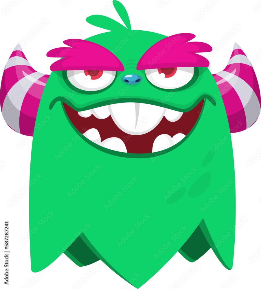 Funny cartoon monster character. Illustration of happy alien creature. Halloween design. Vector isolated Funny cartoon monster character. Illustration of happy alien creature. Halloween design. Vector isolated