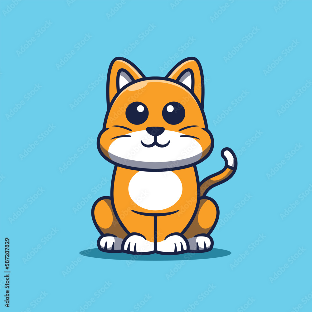 Cute Cat Cartoon Character Vector Illustration Cute Cat Cartoon Character Vector Illustration