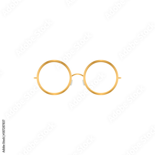 Wallpaper Mural Round glasses with gold frame. Elegance transparent accessory to protect eyes from sun with stylish lenses and plastic vector frames Torontodigital.ca