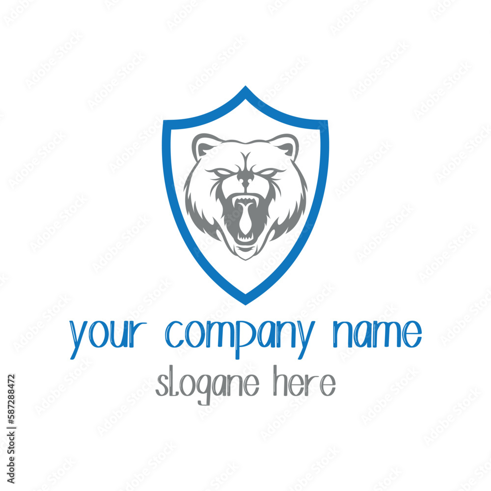 Bear security icon sign logo design with vector. Bear security icon sign logo design with vector.