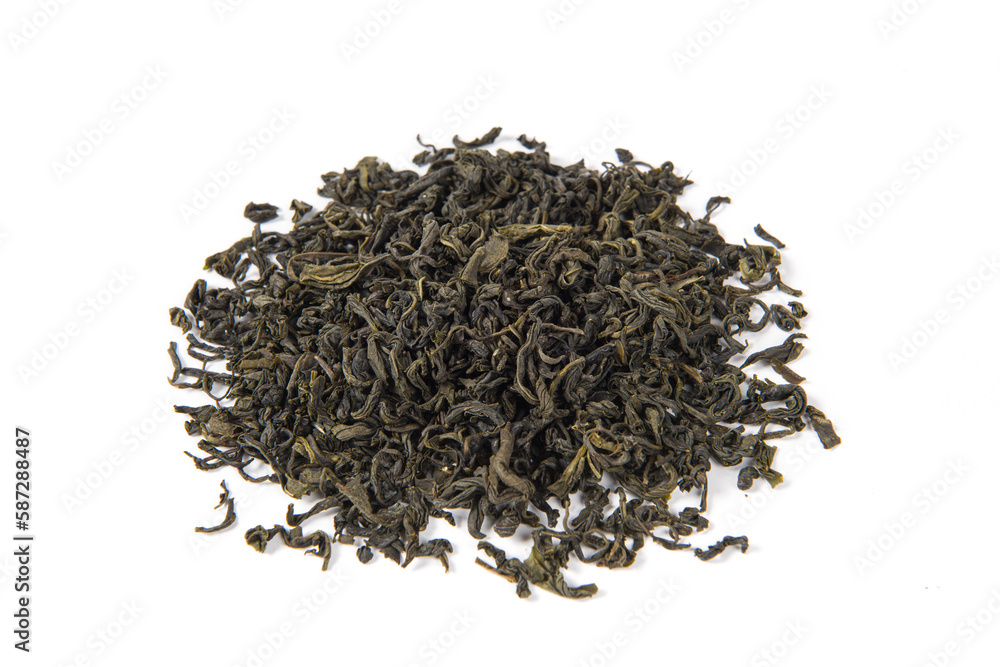 dry tea leaves isolated on white background dry tea leaves isolated on white background