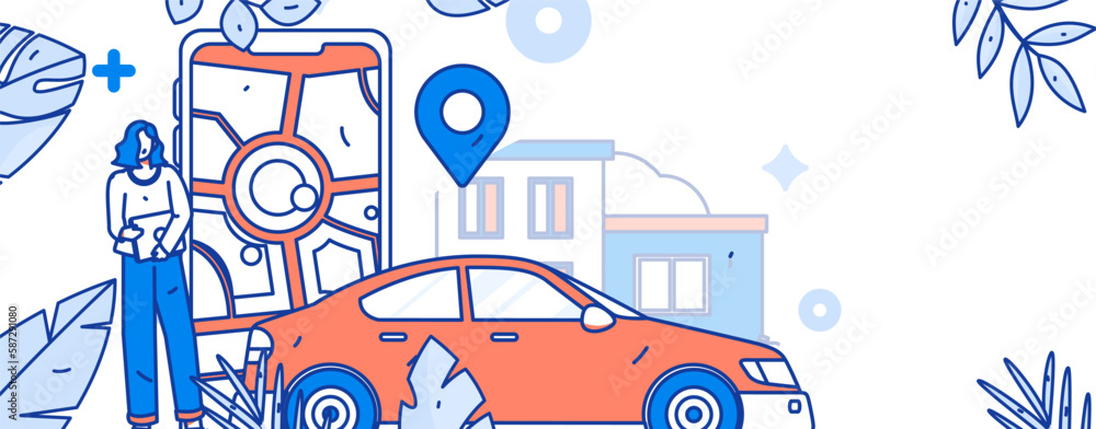 Flat vector concept operation hand-drawn illustration of people taking a taxi
Flat vector concept operation hand-drawn illustration of people taking a taxi