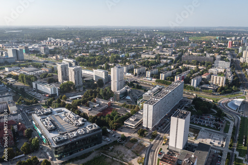 Aerial drone photo of Katowice city, Silesia region of Poland