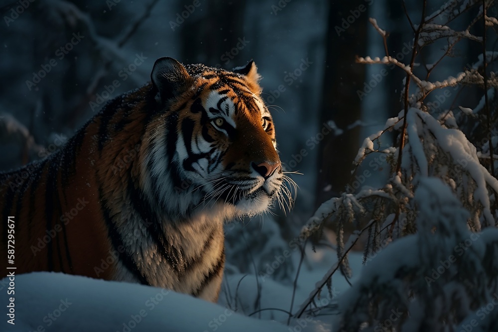 Obraz premium portrait of a tiger in the forest