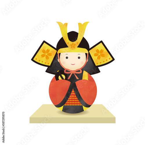 かわいいシンプルな五月人形のイラスト