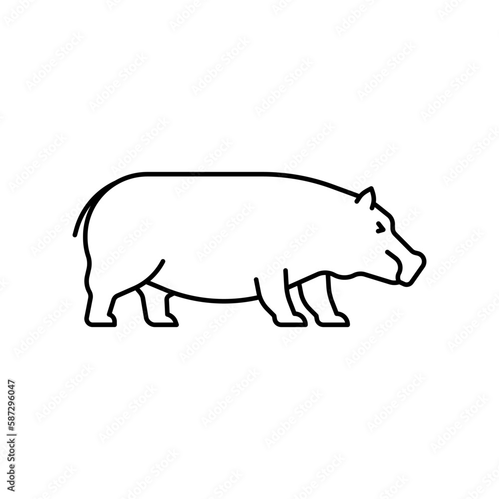 Hippopotamus icon. High quality black vector illustration. Hippopotamus icon. High quality black vector illustration.