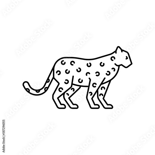 Leopard icon. High quality black vector illustration.