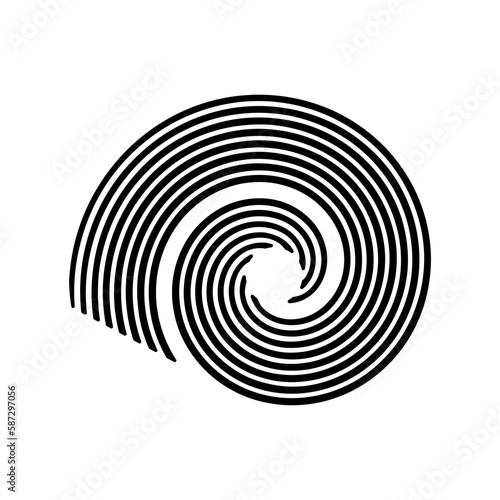 Geometric Snail Shell logo. flat vector illustration