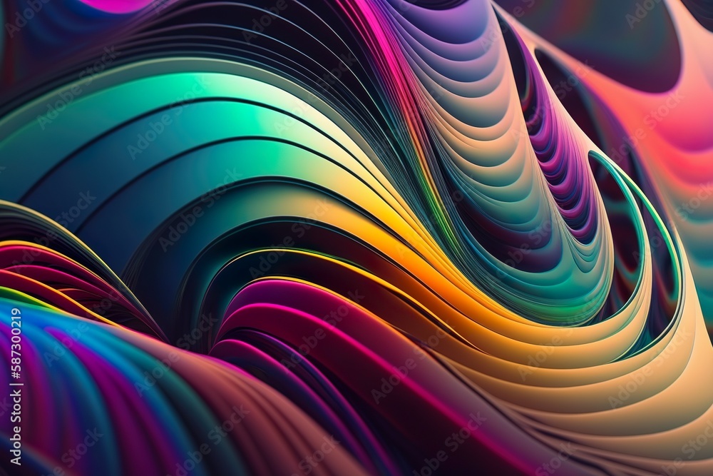 Fototapeta premium Psychic waves, abstract art made by Generative AI