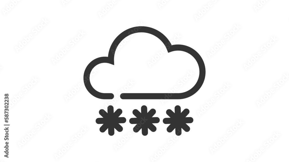 Snowy on white background, Weather animated icon
Snowy on white background, Weather animated icon