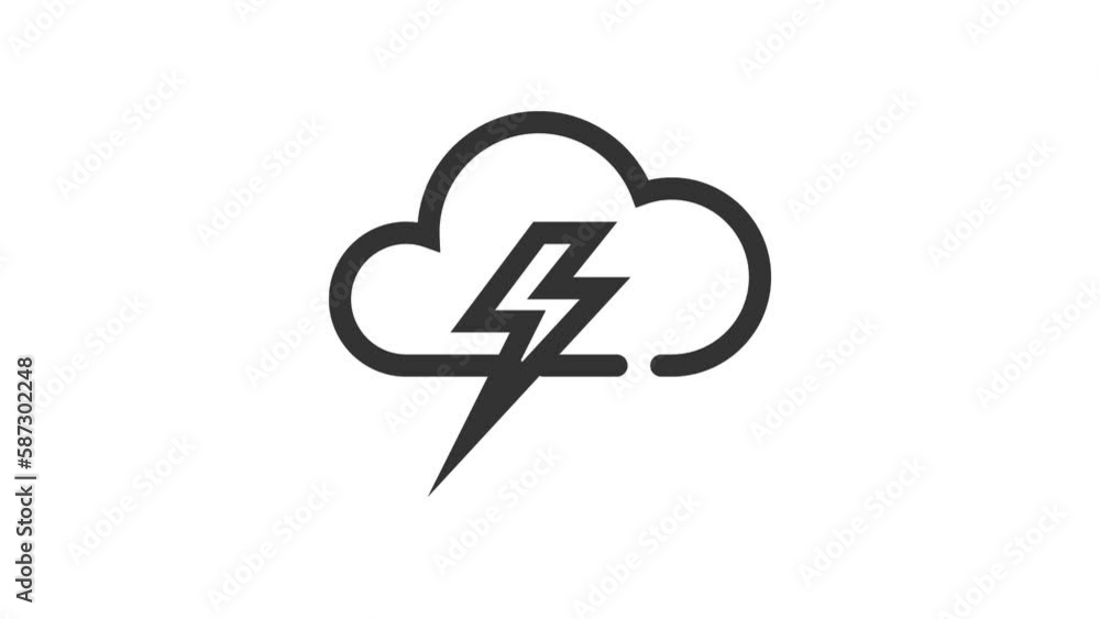 Lightning on white background, Weather animated icon
Lightning on white background, Weather animated icon