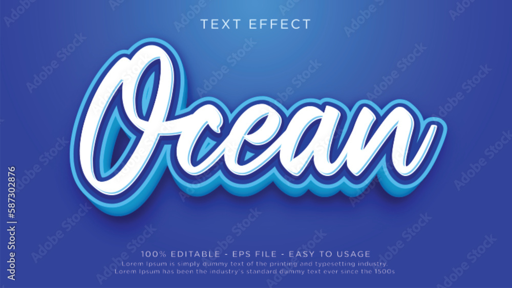 Blue ocean editable text effect Blue ocean editable text effect