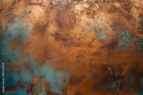 Old grunge copper bronze rusty metal texture background effect