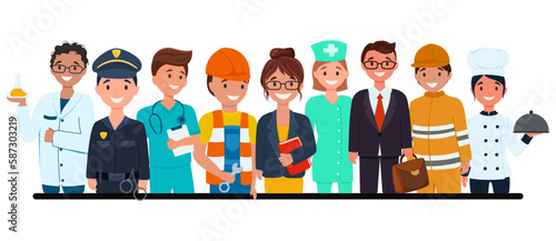 Professional workers, International Labor Day. Set of characters, people from different professions photo