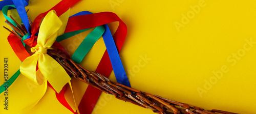 Canvas Print Easter braided whip, traditional symbol of Czech and Slovak Easter