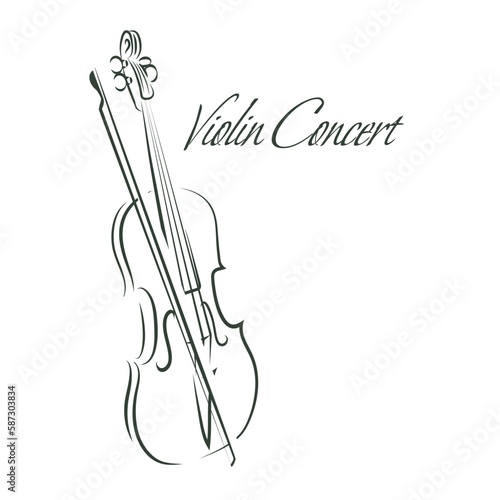 Musical instrument violin vector illustration