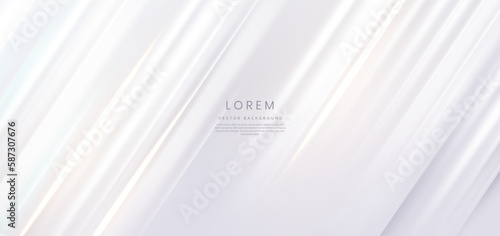 Abstract elegant white background with golden diagonal line. Luxury template design. Minimal clean background.
