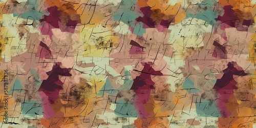 Seamless pattern of colorful paint, generative ai