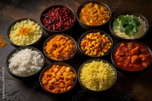 rice with a variety of Indian curries. Generative AI
