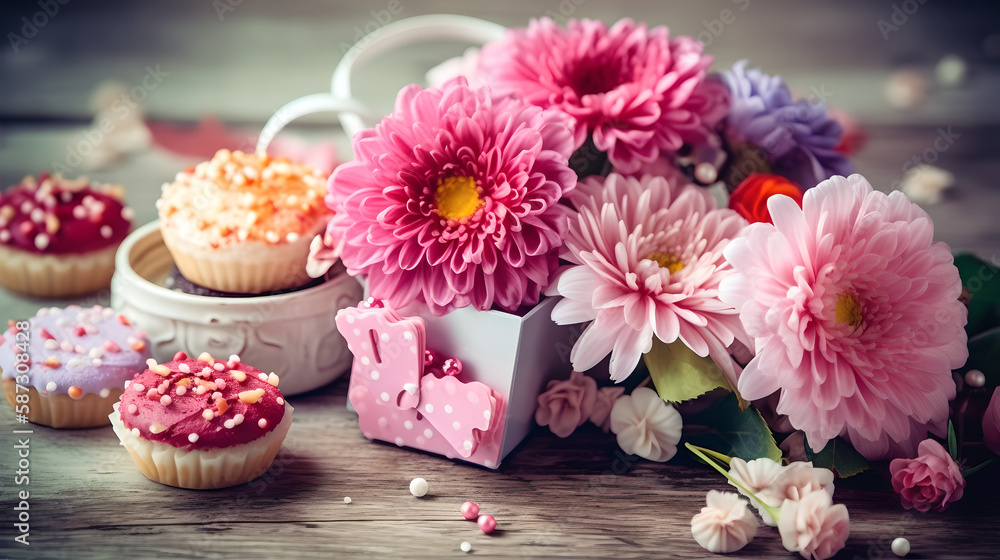 springtime flowers for Mothers Day holiday concept generative art springtime flowers for Mothers Day holiday concept generative art