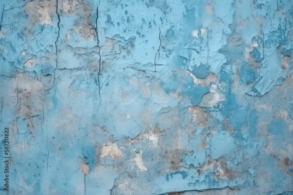 Blue cement concrete texture, grunge rough paint fancy background, retro vintage backdrop studio design