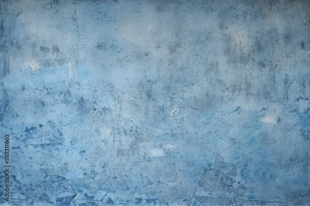 Blue cement concrete texture, grunge rough paint fancy background, retro vintage backdrop studio design