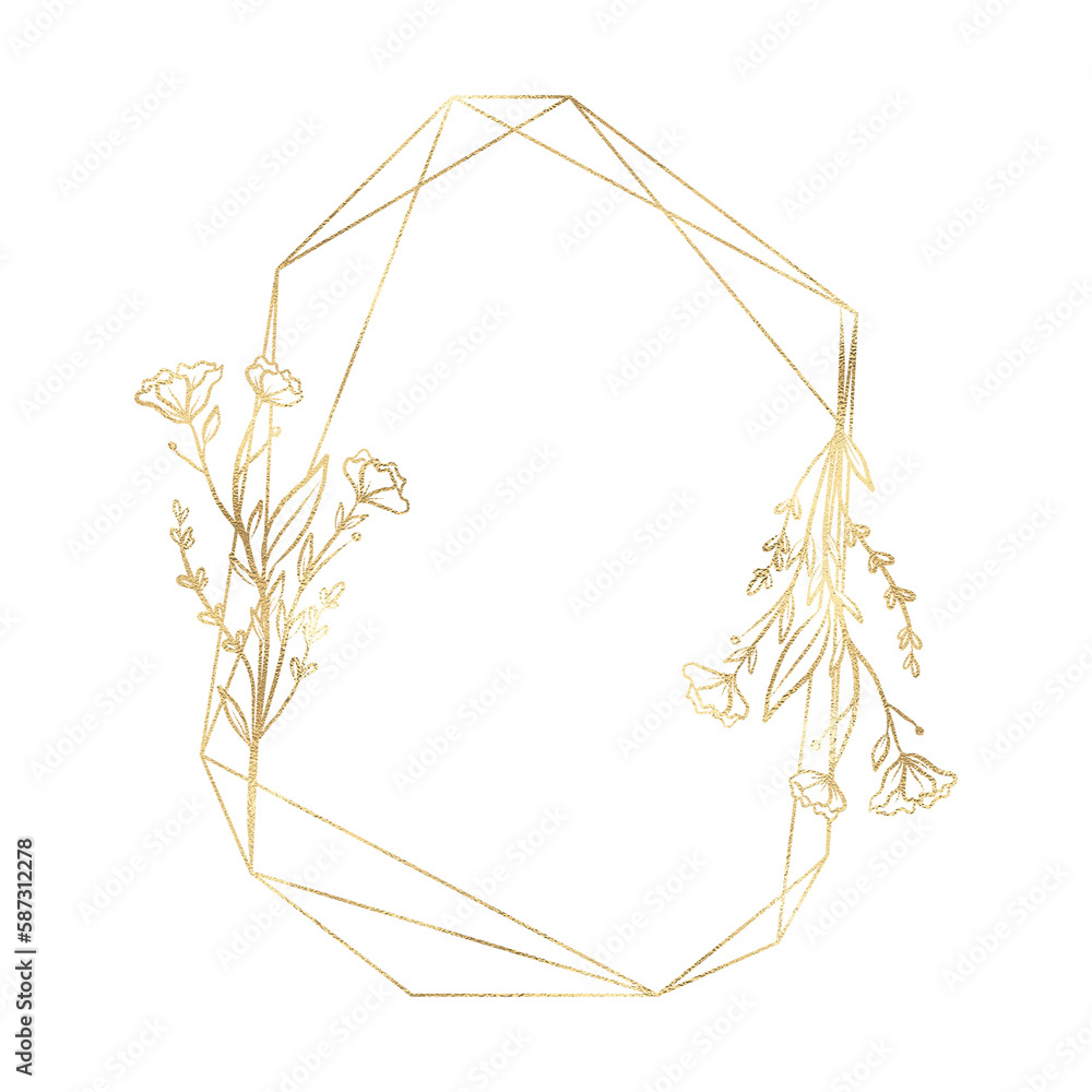 Floral gold frame illustration Floral gold frame illustration