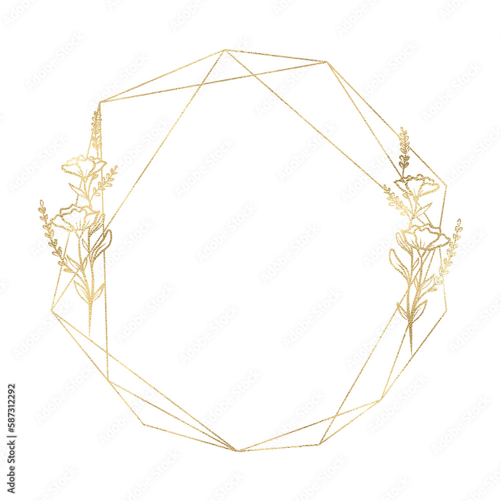 Floral gold frame illustration Floral gold frame illustration