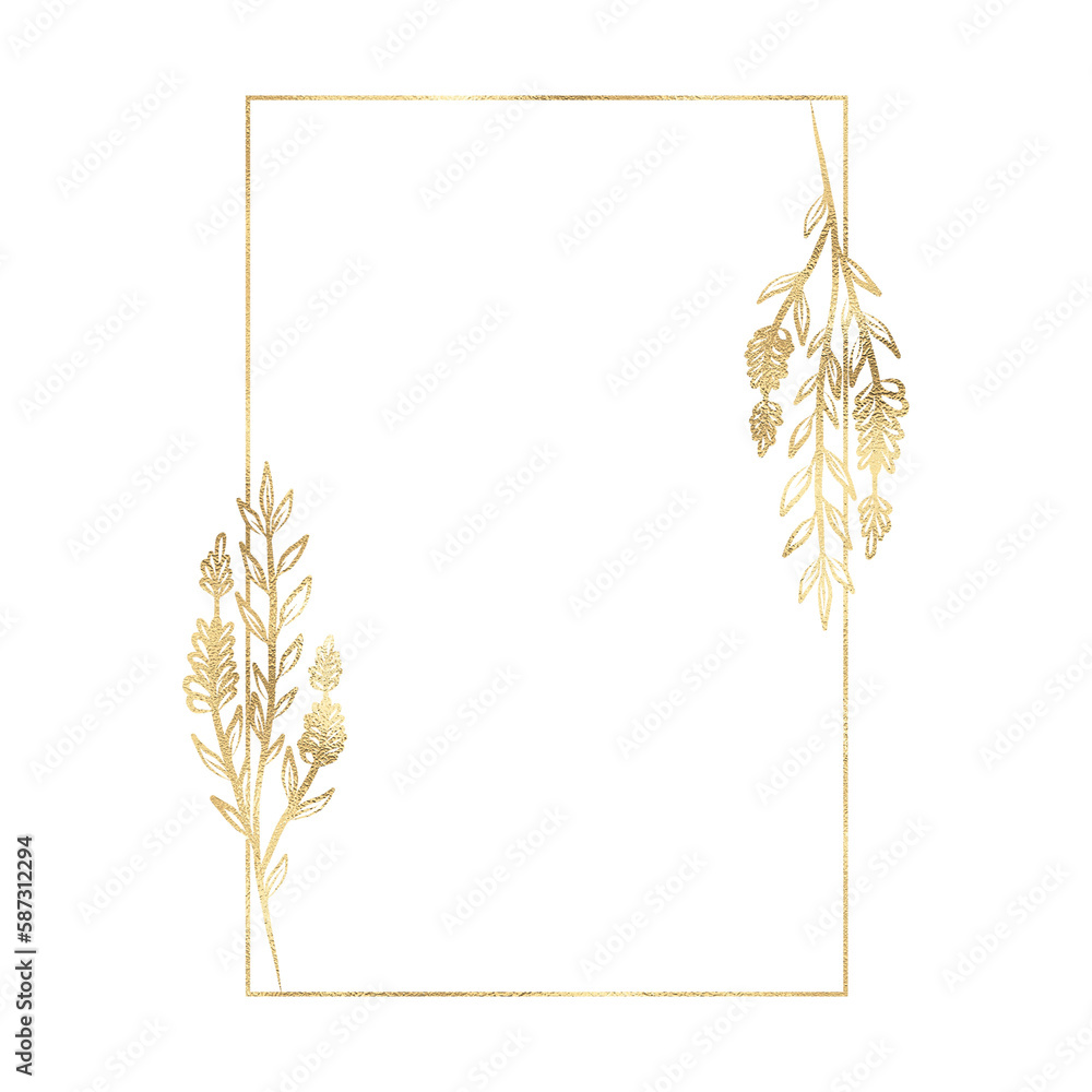 Floral gold frame illustration Floral gold frame illustration