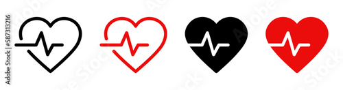 Heartbeat pulse icon set