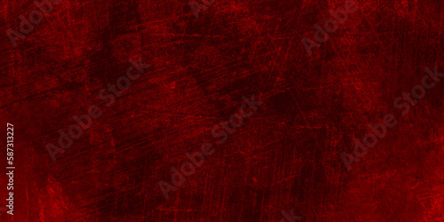 Grunge red black wall paint old rough vintage dirty surface illustration background for web and print