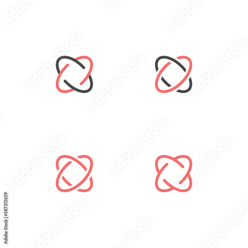 Anyway love logo set - wedding rings and heart symbol