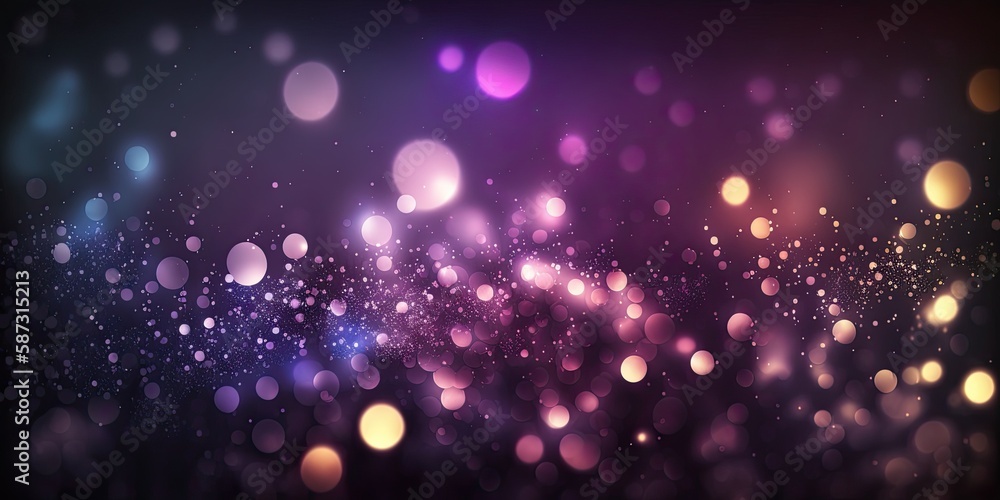 Blurred Abstract Glitter Dust Bokeh Lights Background (Generative AI)