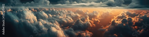 Beautiful Clouds Texture Background. Generative AI