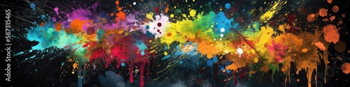 Beautiful Paint Splatters Texture Background. Generative AI
