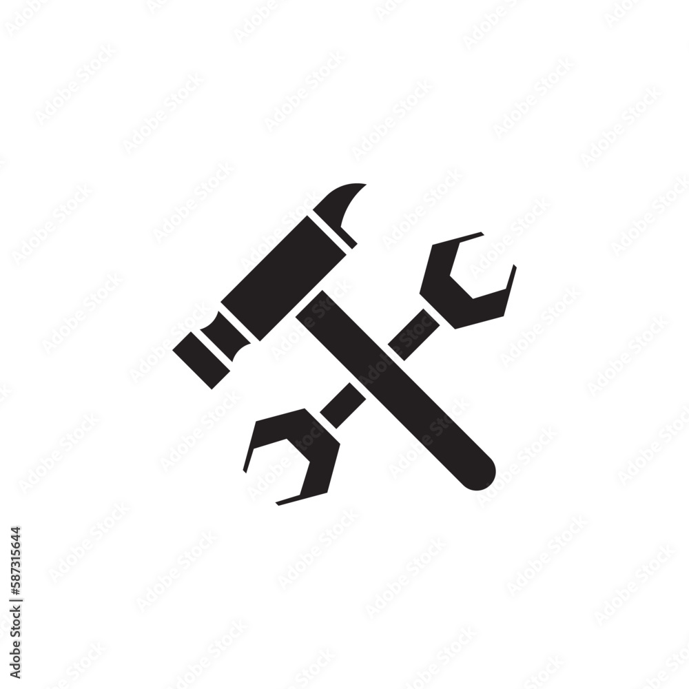 hammer wrench vector for Icon Website, UI Essential, Symbol, Presentation hammer wrench vector for Icon Website, UI Essential, Symbol, Presentation