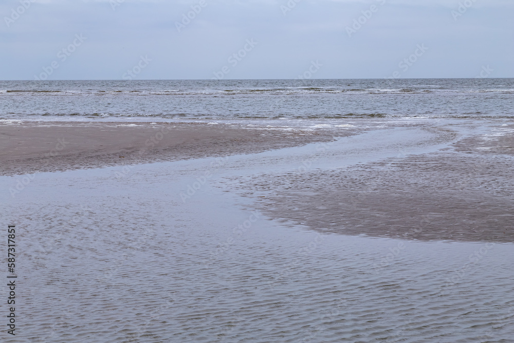 beach at low tide in St. Peter-Ording, North Friesland, Schleswig-Holstein, Germany, Europe