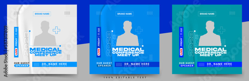 Medical Social Media Post Template or Professional medical healthcare flyer and banners
