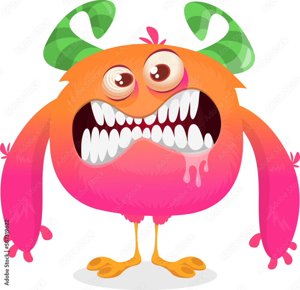 Obraz premium Funny cartoon monster. Vector monster illustration
